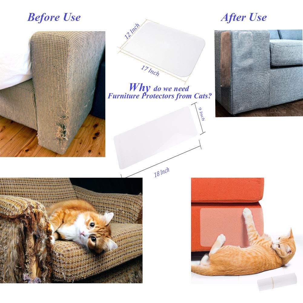 8-Piece Cat Scratch Deterrent Furniture Protectors - 4 X-Large (17