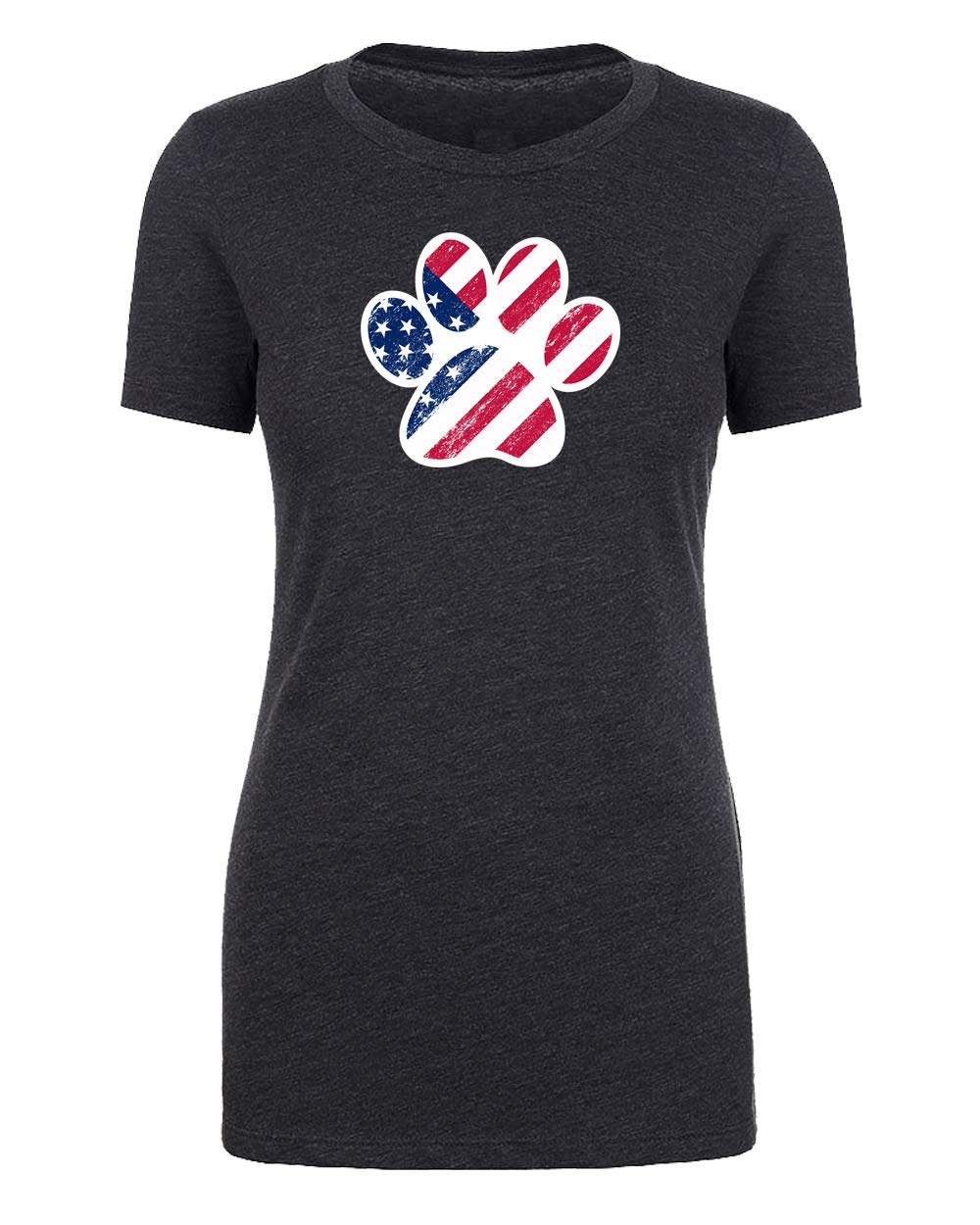 American Flag Dog Paw Graphic T-Shirt for Women - Patriotic 4th of July Tee - Perfect for Independence Day Celebrations & Casual Wear