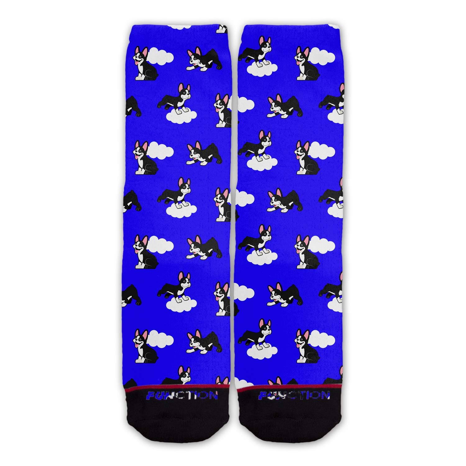 Boston Terrier Cloud Pattern Socks - Fun & Stylish Dog Breed Socks for Men & Women - Perfect for Pet Lovers, Gifts, and Casual Wear