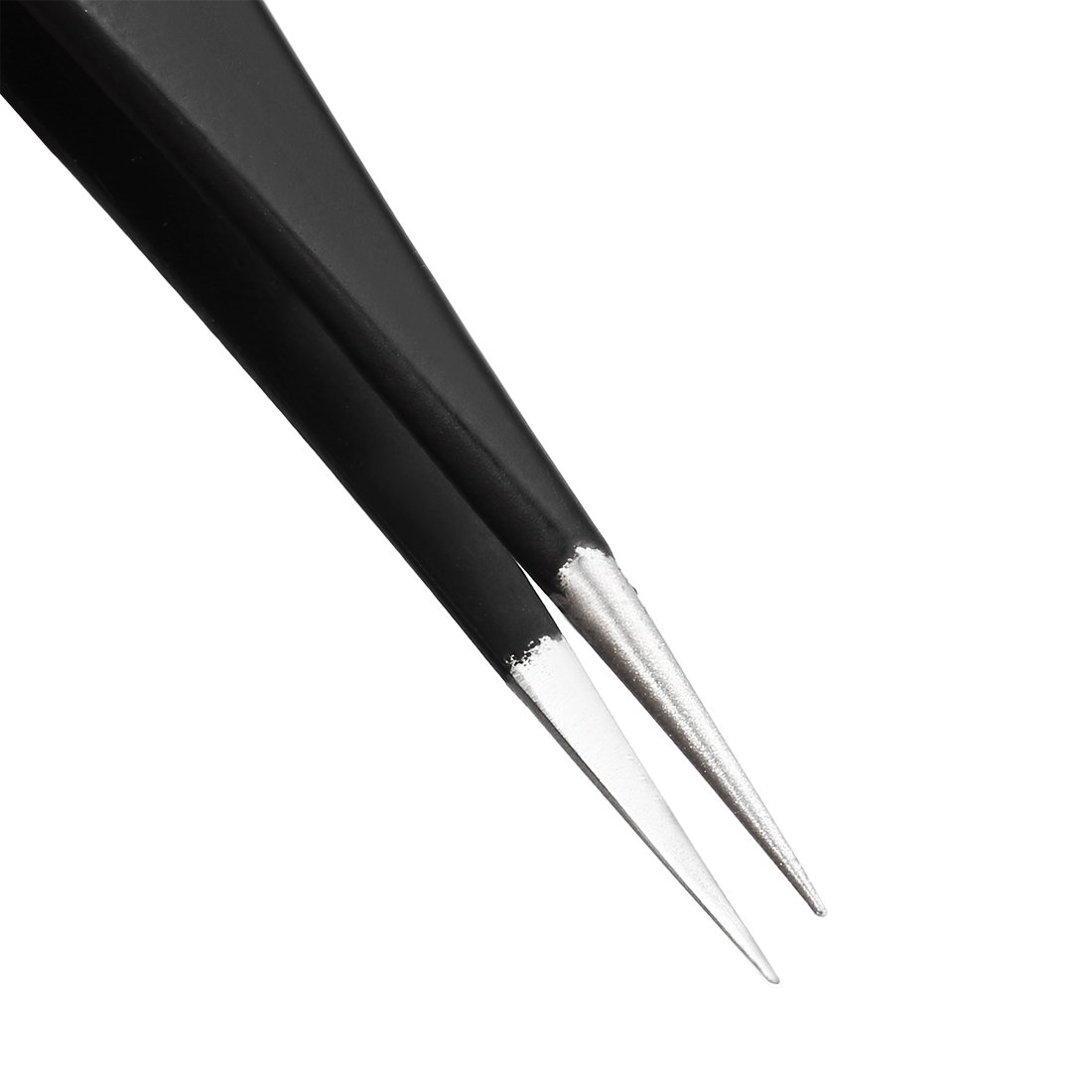 uxcell ESD-10 Anti-Static Stainless Steel Non-Magnetic Tweezers Set - 3 Pack Straight Pointed Tip Precision Tools for Electronics Repair, Jewelry Making & Crafting (4.8 Inch Length)