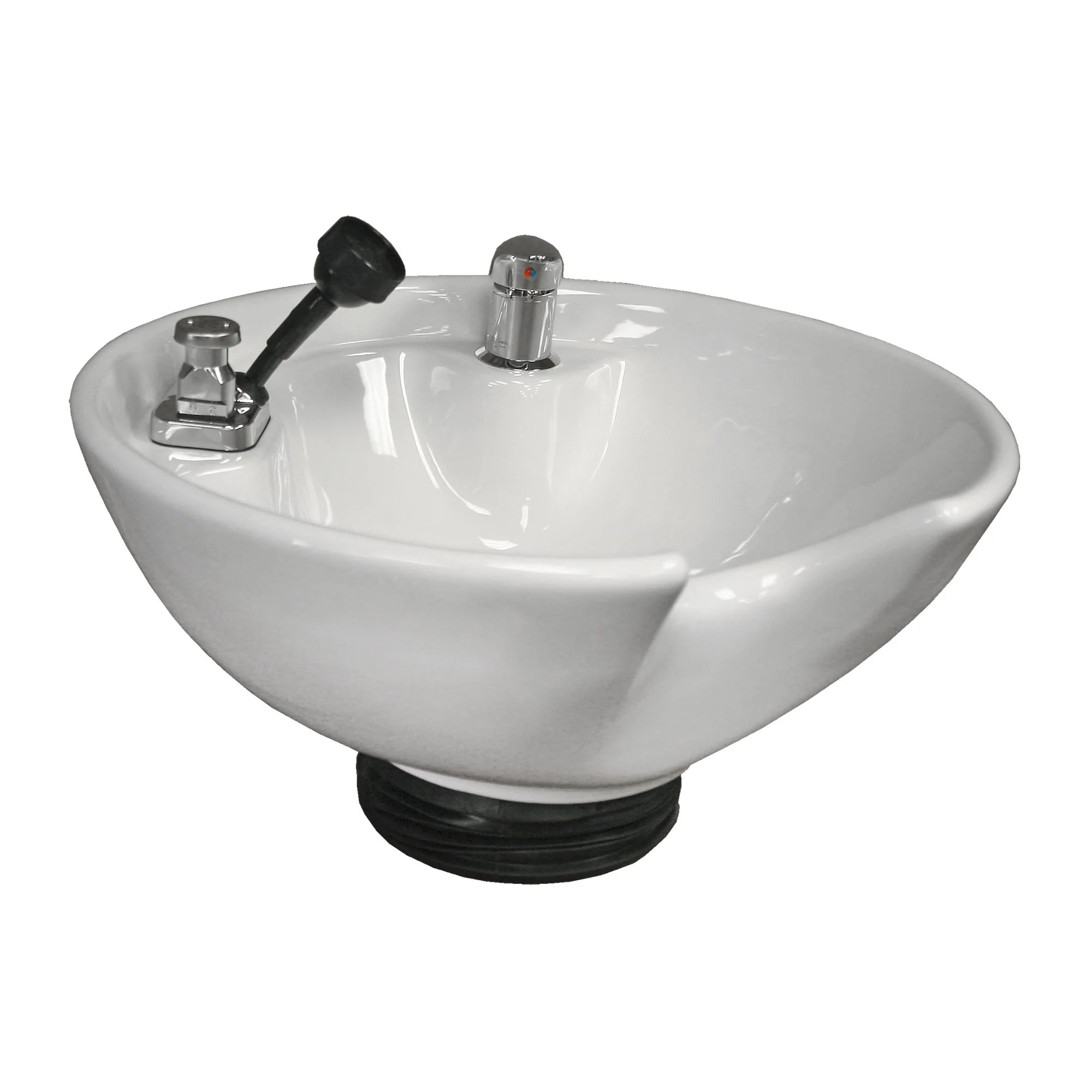 Premium Round Tilting Porcelain Shampoo Bowl for Salon & Spa - Ergonomic Hair Washing Basin with Adjustable Angle for Comfortable Hair Care at Home or Professional Use