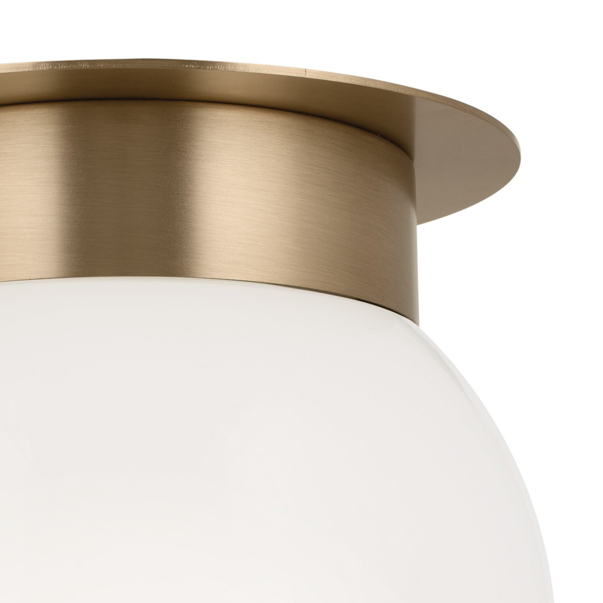 Albers 9 1 Light Globe Flush Mount Ceiling Light Fixture with Opal Glass Shade, Champagne Bronze Finish - Perfect for Bedroom, Hallway, and Entryway Lighting