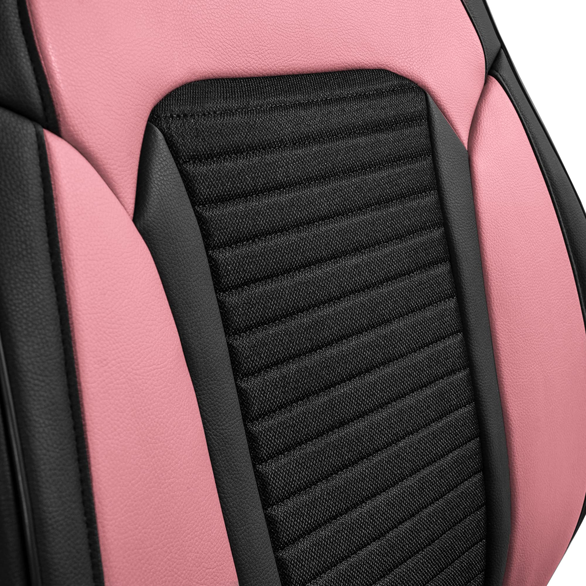 Premium Faux Leather Car Seat Covers - Universal Fit Low Back Design for SUV & Sedan | Airbag Compatible | Soft Pink Car Interior Accessories | Perfect for Commuting, Road Trips & Daily Driving