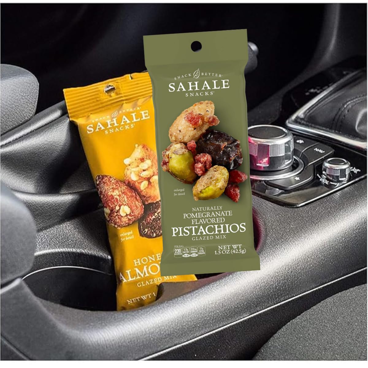 Premium SUPREME BOX Sahale Snacks Pomegranate Flavored Pistachios Glazed Mix - Gluten Free, Non-GMO, Individually Wrapped 1.5oz (Pack of 5, 7.5oz Total) - Healthy Snack for Office, Travel & Hiking