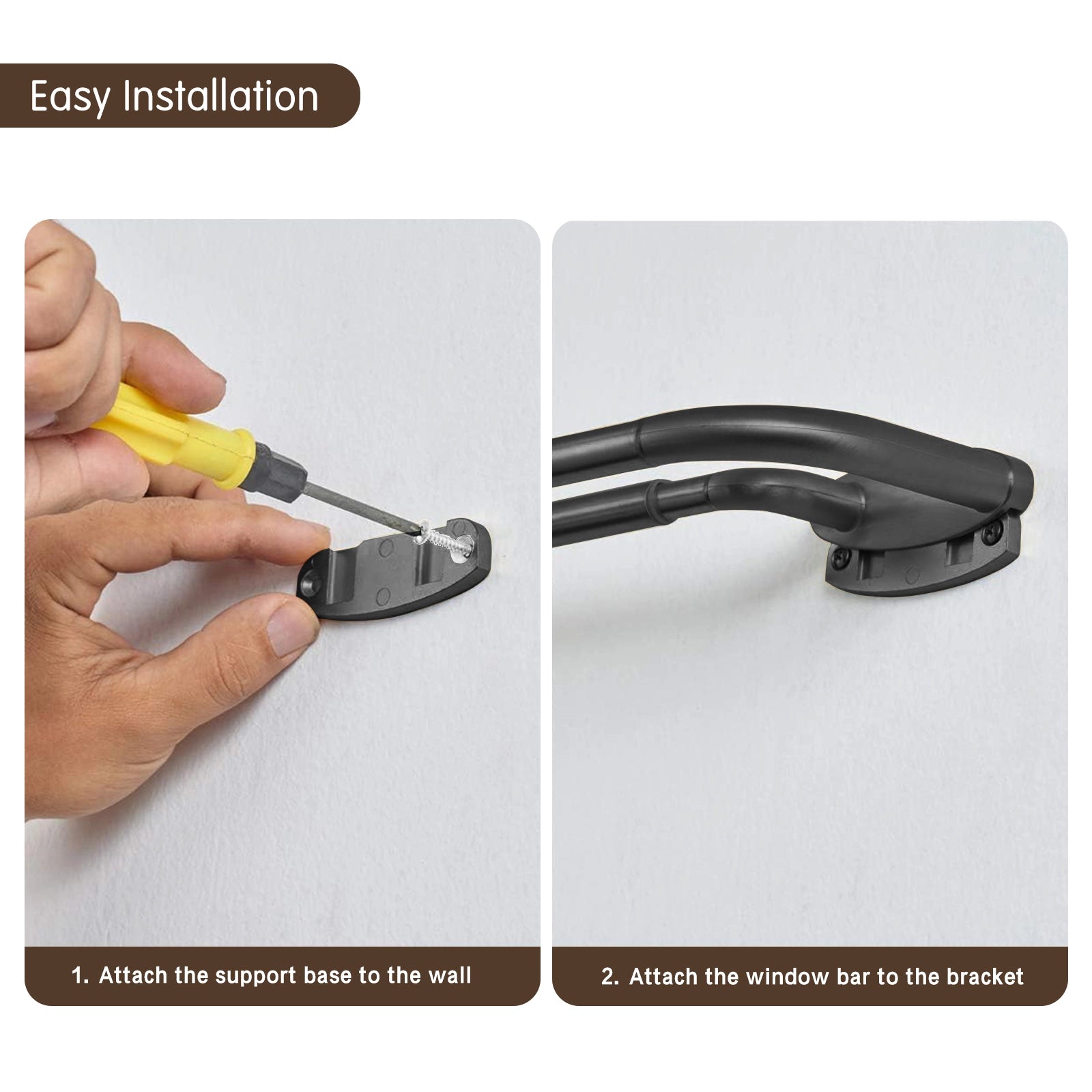 Jaylon Adjustable Double Curtain Rod with Rings - Extendable Drapery Rod for Windows, Perfect for Layering Sheer & Blackout Curtains in Living Room or Bedroom