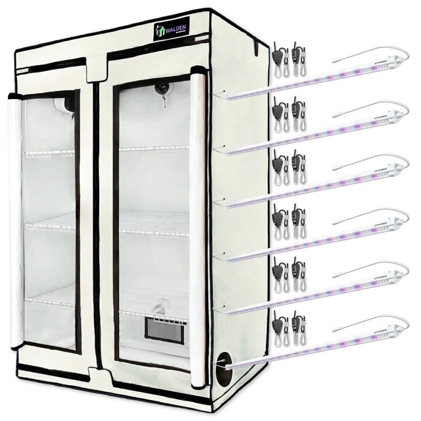 Active Grow Clones & Cuttings 3-Tier Walden White LED Grow Tent Kit - Indoor Hydroponic System for Seedlings, Herbs & Small Plants | Perfect for Home Gardening & Urban Farming