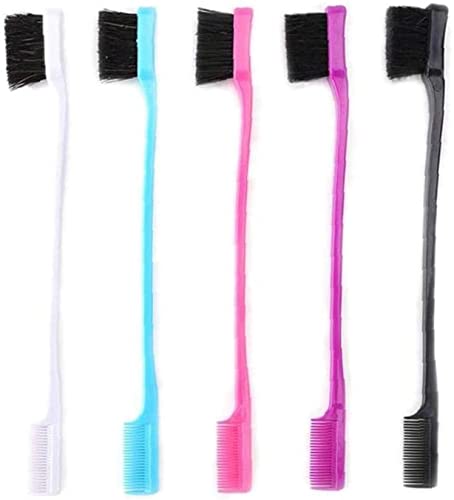 UK 3-Piece Double-Sided Edge Brush Hair Comb Set for Styling & Detangling - Salon Quality Hair Brushes (Random Colors) - Perfect for Home Hair Care, Salon Styling & Travel