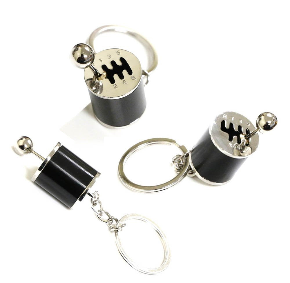 Chrome Finish Gear Shift Keychain - Car Keychain for Men, Auto Accessories, Gift for Car Enthusiasts - Perfect for Car Keys, Key Rings, and Automotive Gifts