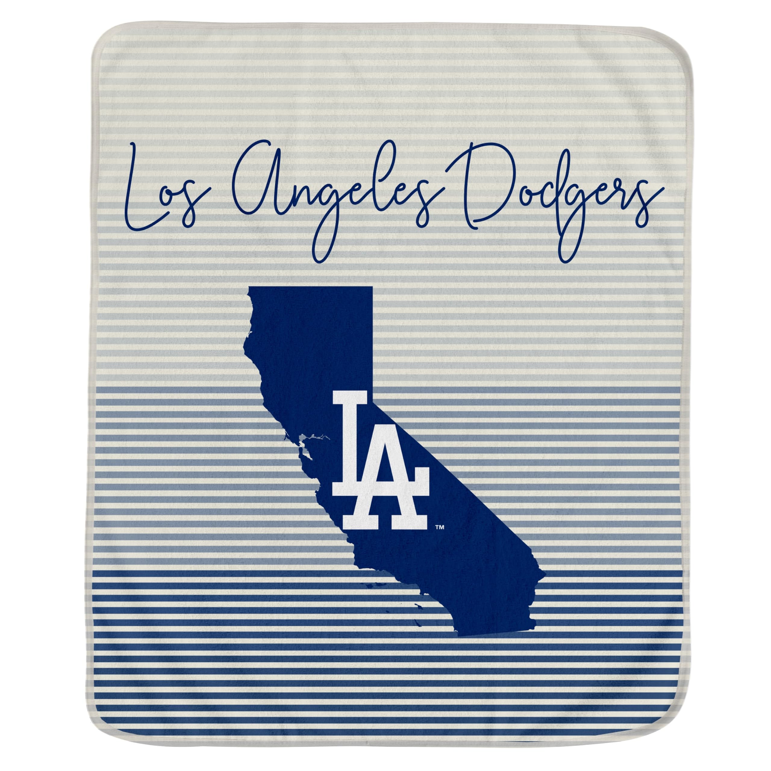 Los Angeles Dodgers State Stripe Fleece Blanket - Soft MLB Team Logo Throw for Men Women - Perfect for Game Day, Camping & Home Decor
