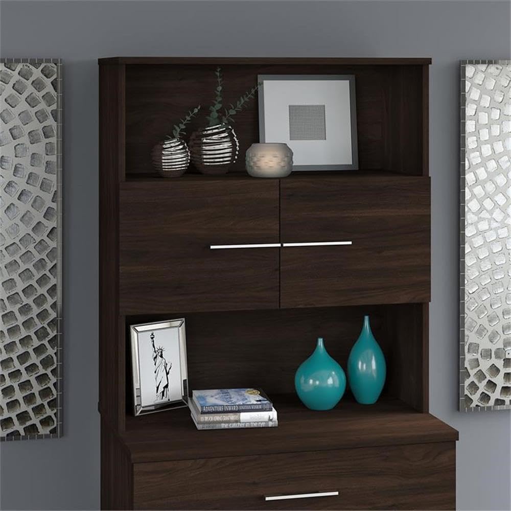 Bush Business Furniture Office 500 36-Inch Wide Bookcase Hutch in Black Walnut - Perfect for Home Office Storage and Organization