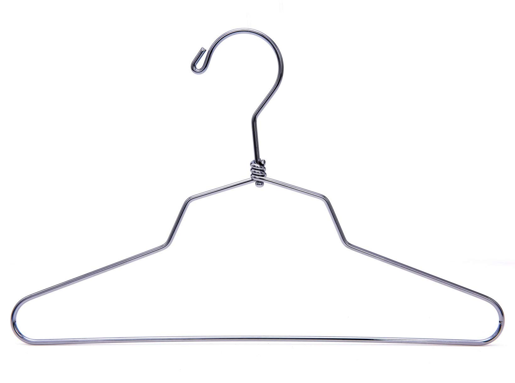 100-Pack Heavy Duty Stainless Steel Swivel Hook Metal Hangers for Clothes, Jackets, Shirts, Pants & Suits - 12