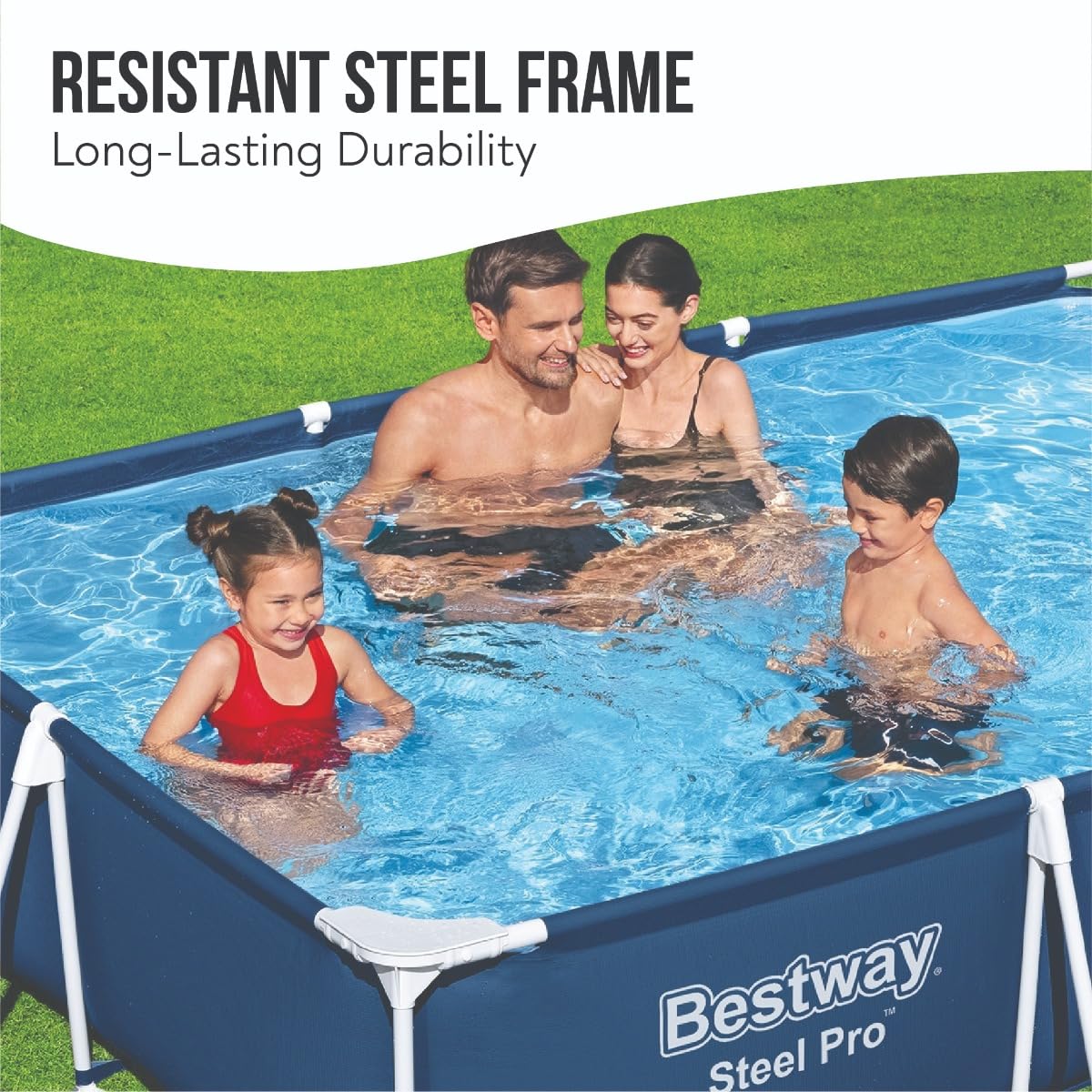 Bestway Steel Pro 9.10ft Metal Frame Above Ground Swimming Pool - Durable Outdoor Family Pool for Backyard, Garden & Summer Fun