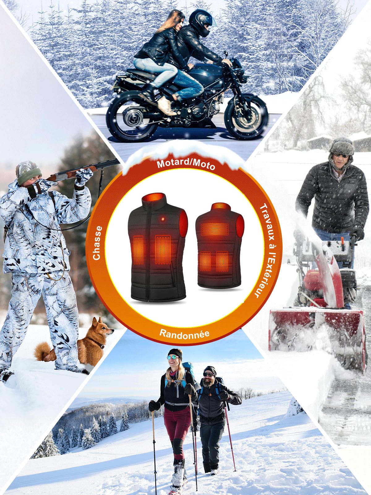 Rechargeable Heated Vest for Men & Women - Battery-Powered Winter Jacket with USB Heating - Perfect for Outdoor Work, Hiking & Cold Weather Activities