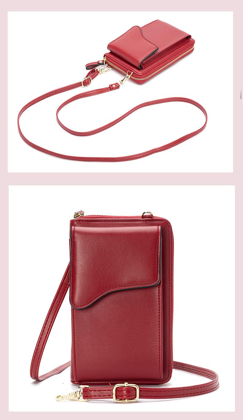 Women's Crossbody Bag with Credit Card Slots - Adjustable Shoulder Strap Phone Purse for iPhone X/Xs | Wallet, Clutch & Shoulder Bag | Perfect Gift for Girls & Daily Use (Pink)