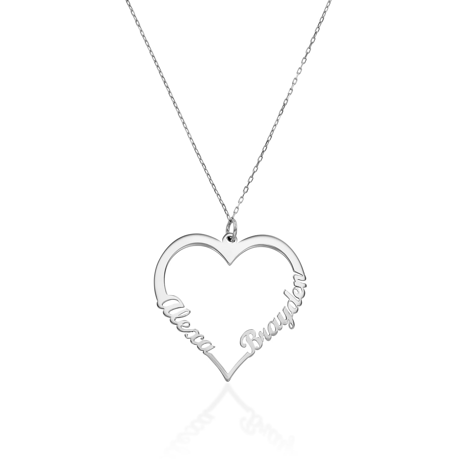 Custom Engraved Heart Pendant Necklace for Women - Personalized Jewelry with Diamond Option - Elegant Gift for Her, Mom, Wife - Perfect for Valentine's Day, Anniversary & Mother's Day | Wear Daily, Date Nights & Special Occasions