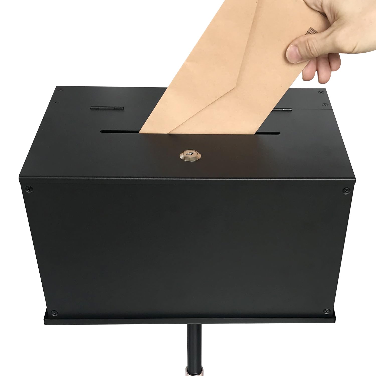 Floor Standing Metal Suggestion Box with Lock - Heavy Duty Ballot Collection Box for Church, Voting, Charity Donations & Elections | Secure Offering Box for Worship Centers, Community Events & Fundraisers