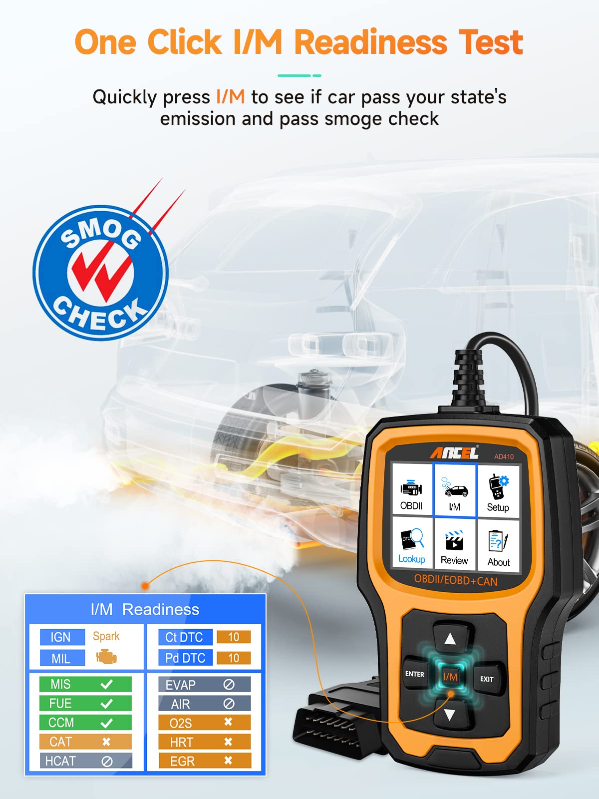 ANCEL PB100 Automotive Power Circuit Tester Probe with ANCEL AD410 Enhanced OBD2 Scanner - Car Electrical Diagnostic Tool for Mechanics & DIY Enthusiasts - Perfect for Vehicle Maintenance & Troubleshooting