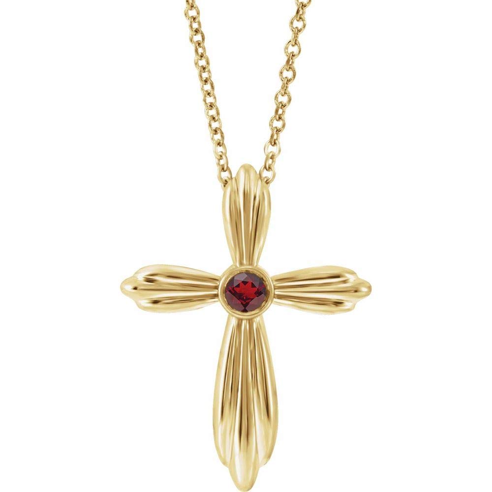 Solitaire Cross Pendant Necklace 16
