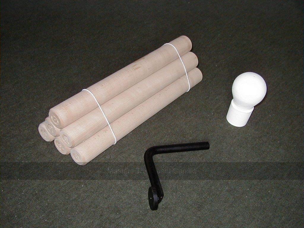 Premium Set of 6 Aunt Sally Game Sticks (1lb 6oz) with Doll and Swivel - Traditional English Pub Game Accessories for Outdoor Parties & Garden Fun