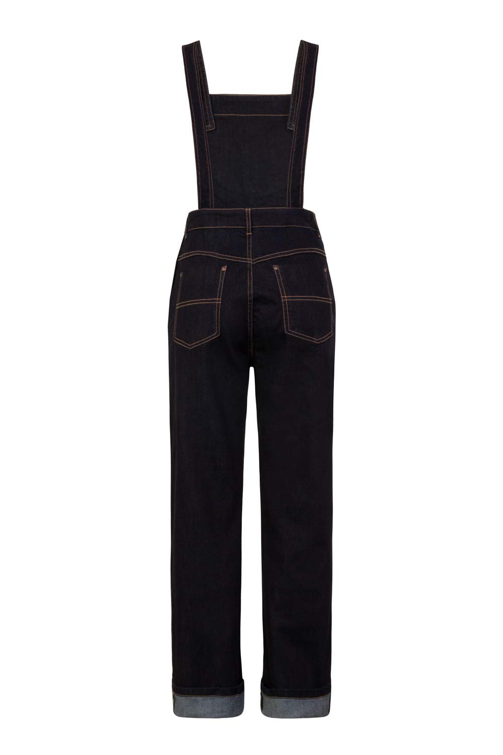 Hell Bunny Elly May High Waist Denim Jeans - Vintage 1940s 50s Retro Rockabilly Dungarees for Women | Perfect for Pin-Up Fashion, Swing Dancing & Rockabilly Style Outfits