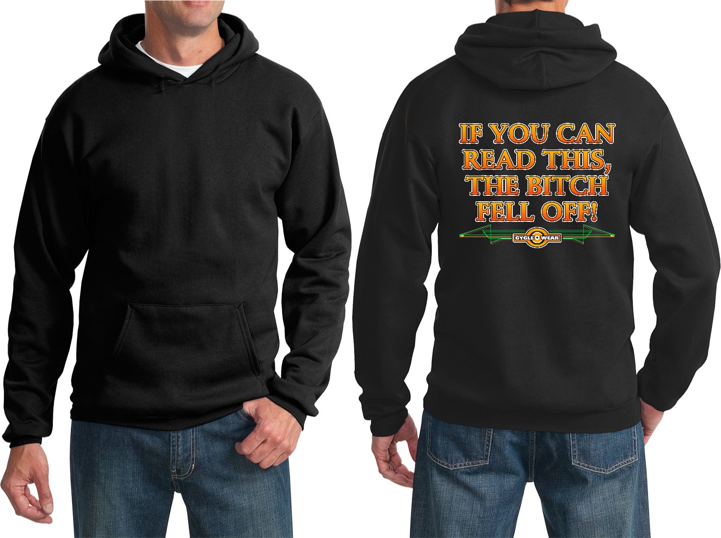 Men's Biker Hooded Sweatshirt - Black Motorcycle Riding Hoodie for Casual Wear & Outdoor Adventures