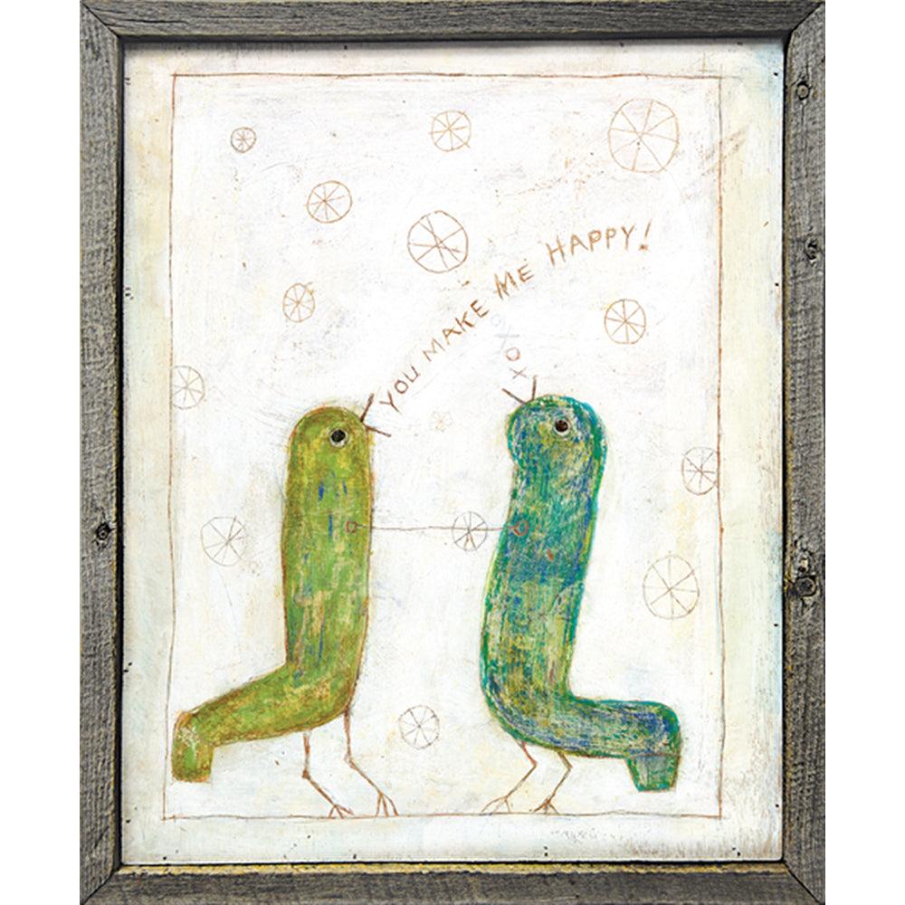 Happy Birds Art Print - Vibrant Wall Decor for Living Room, Bedroom & Office - Perfect Gift for Bird Lovers & Home Decor