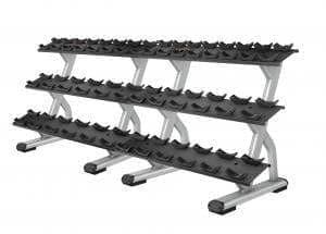 Precor Discovery Series 3-Tier 10-Pair Dumbbell Rack (DBR0814) - Heavy Duty Gym Equipment for Home & Commercial Use