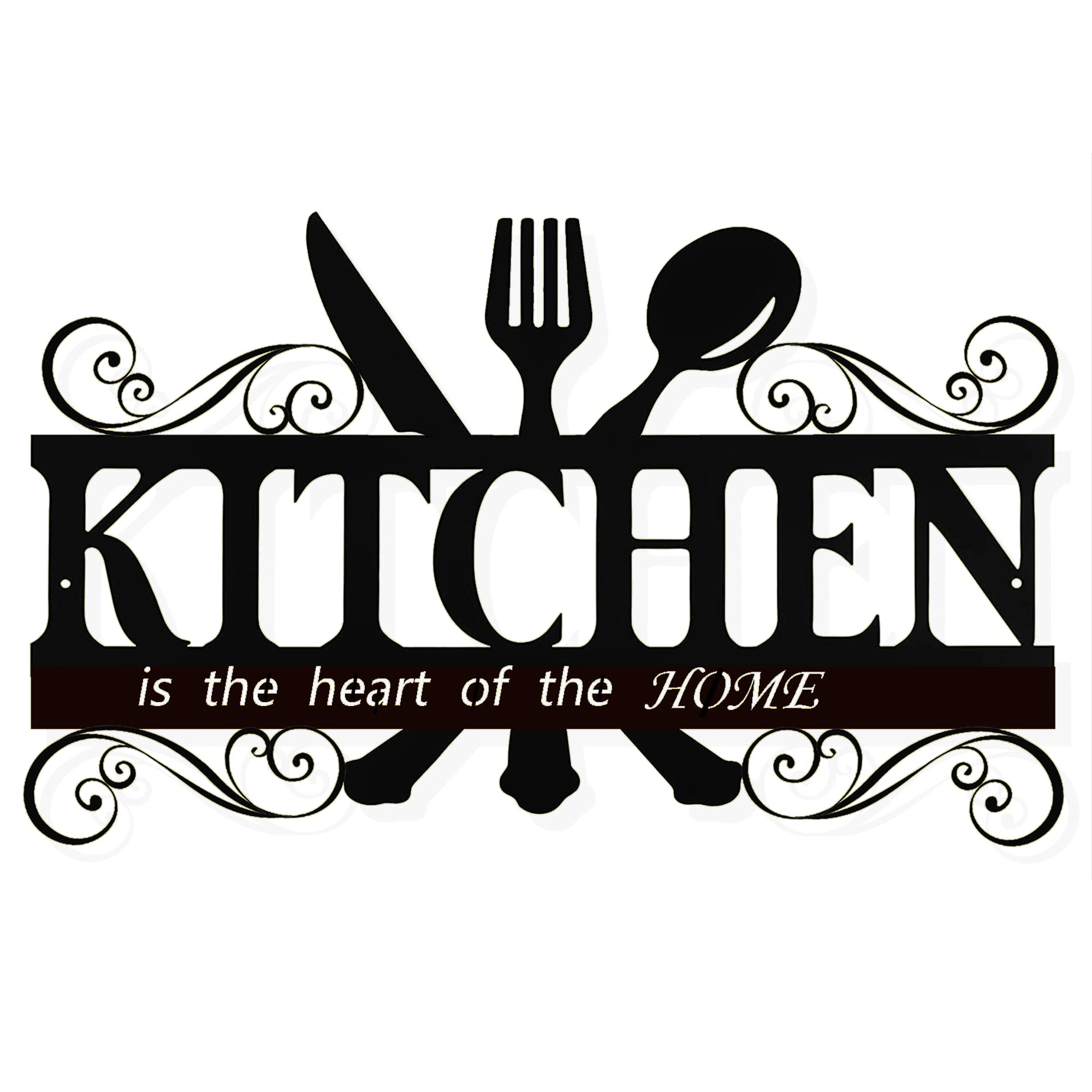 Rustic Metal Kitchen Wall Decor Sign - 13.8 x 8.8 Inch Black Farmhouse Style Wall Art for Kitchen & Dining Room - Perfect for Country Style Home Decor & Housewarming Gifts