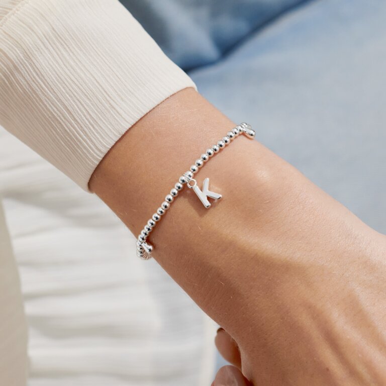 Joma Jewellery Alphabet 'K' Bracelet - Dainty Letter Charm Bracelet for Women, Girls | Perfect Gift for Birthdays, Anniversaries & Special Occasions