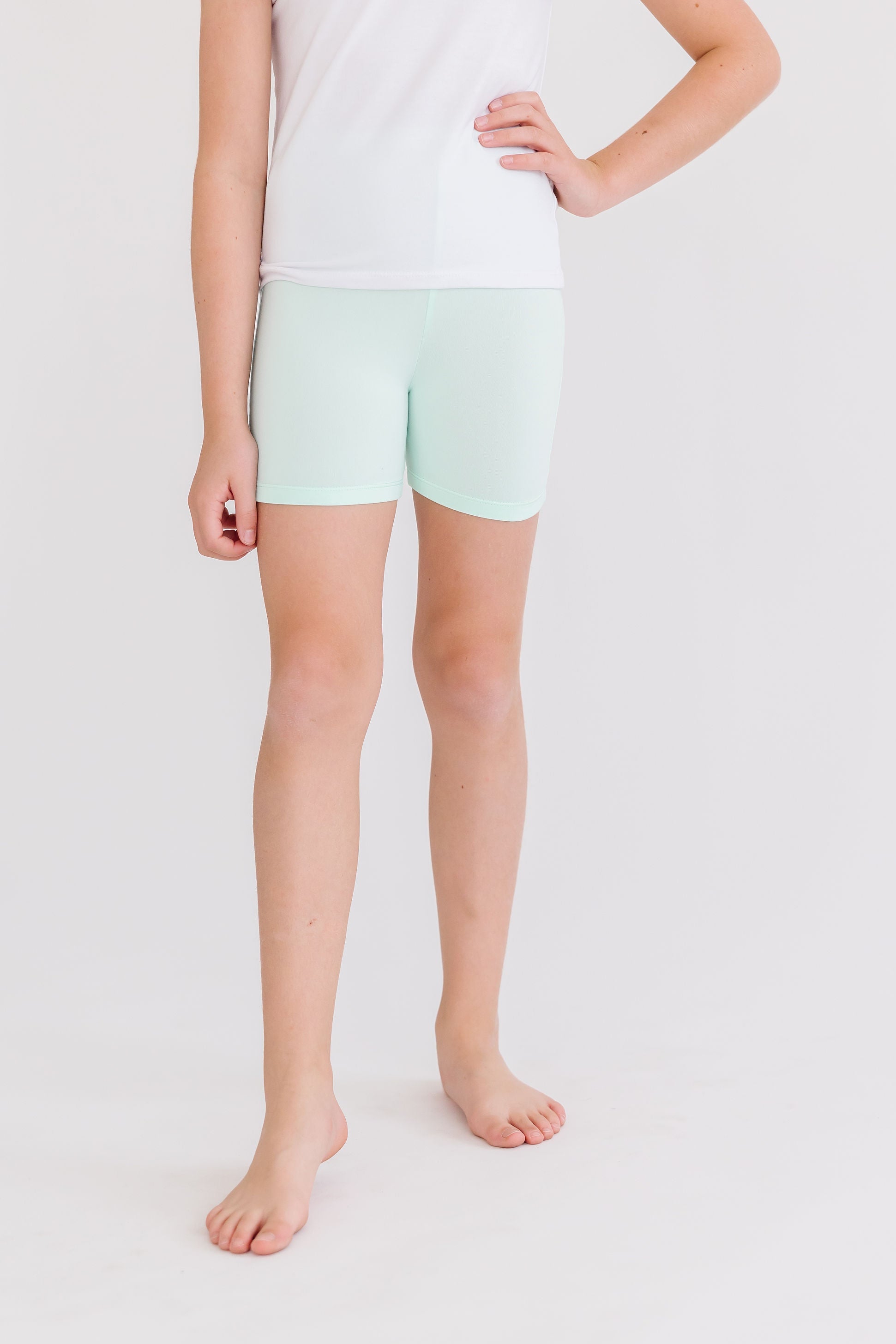 Pastel Green High Waisted Twirl Shorts for Women - Soft Cotton Summer Shorts for Casual Wear, Beach, and Vacation Outfits