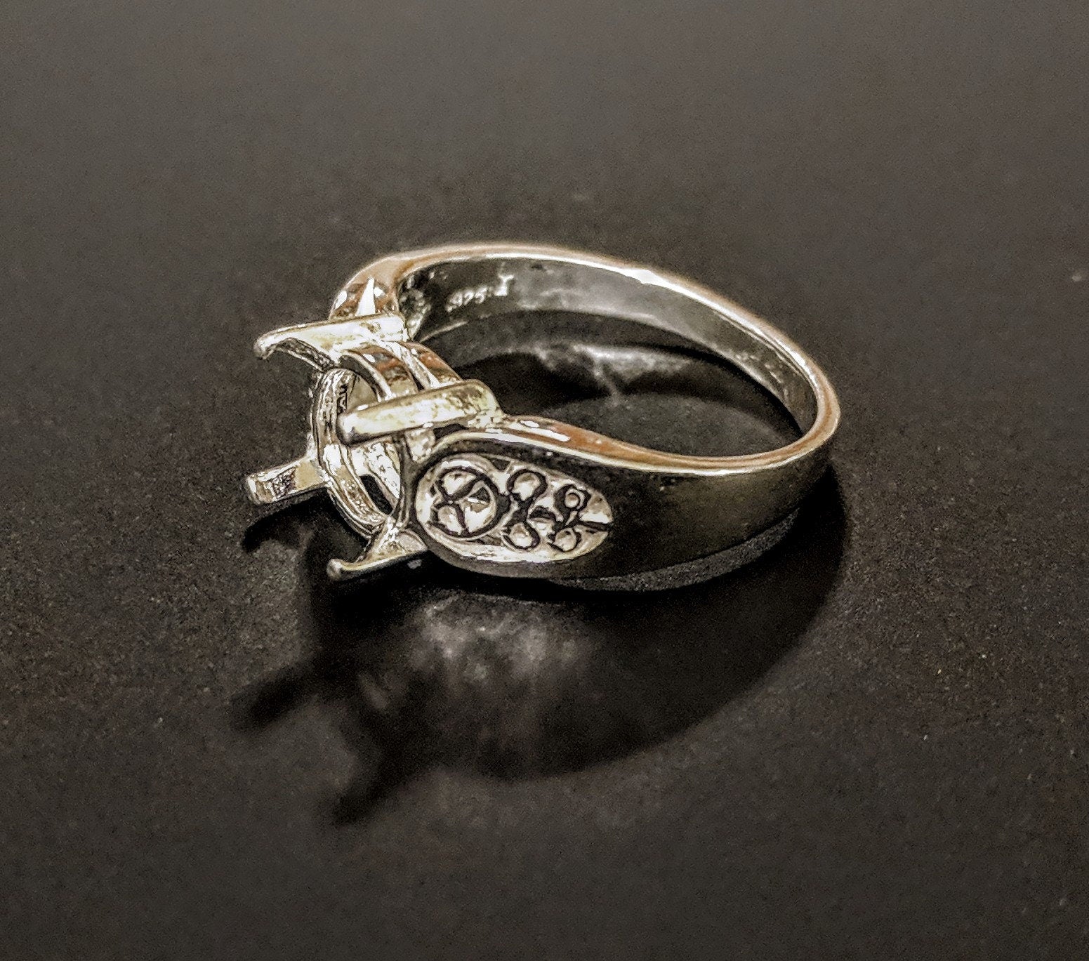 Solid Sterling Silver or 14kt Gold 5mm Round 4-Prong Filigree Pre-Notched Ring Setting - Size 7 (163430/143430) - Perfect for Engagement Rings, Wedding Bands & Jewelry Making