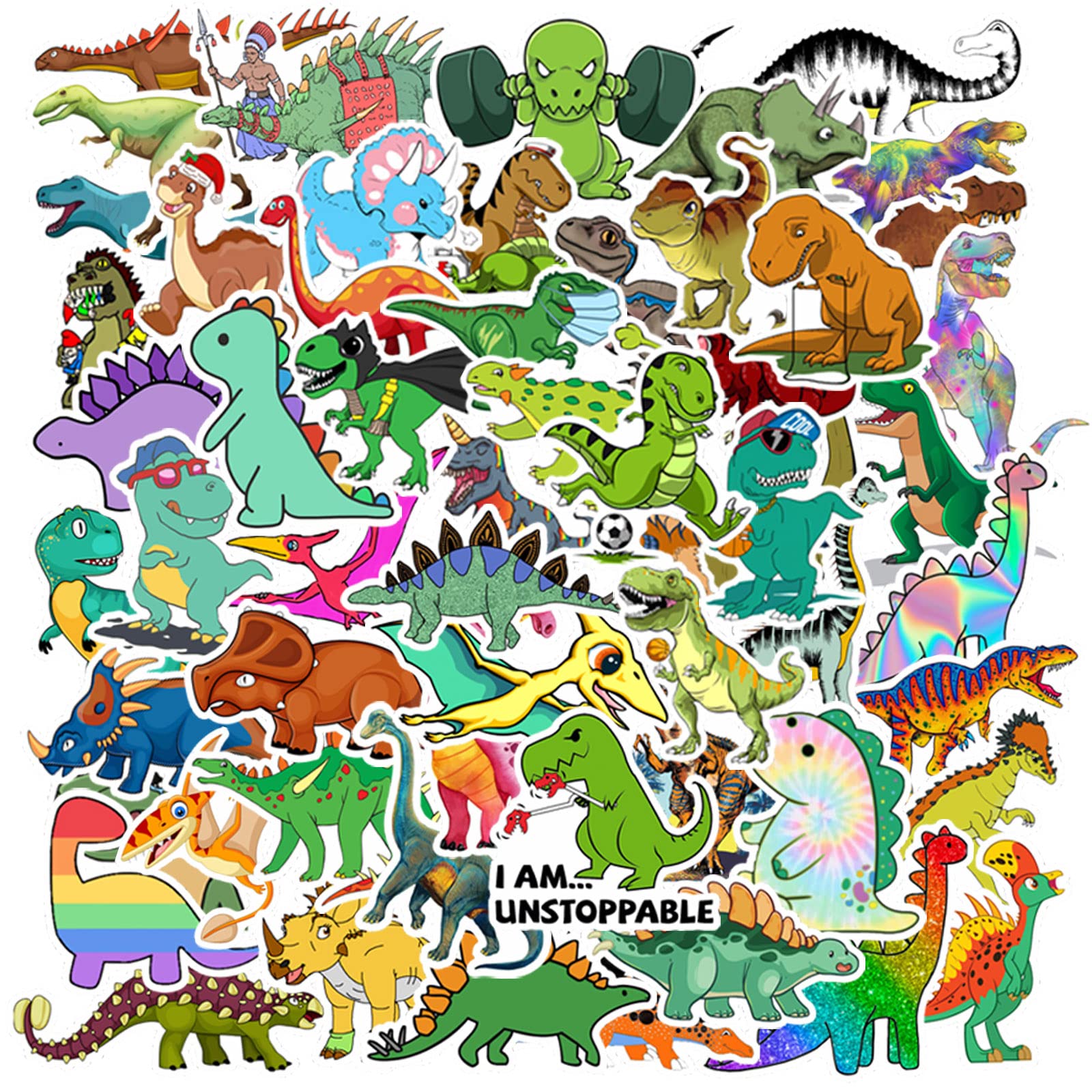 100PCS Dinosaur Stickers for Kids - Waterproof Cartoon Stickers for Scrapbooking, School Supplies, Luggage & Teaching Rewards - Fun Classroom & Party Favors, DIY Crafts & Kids' Activities