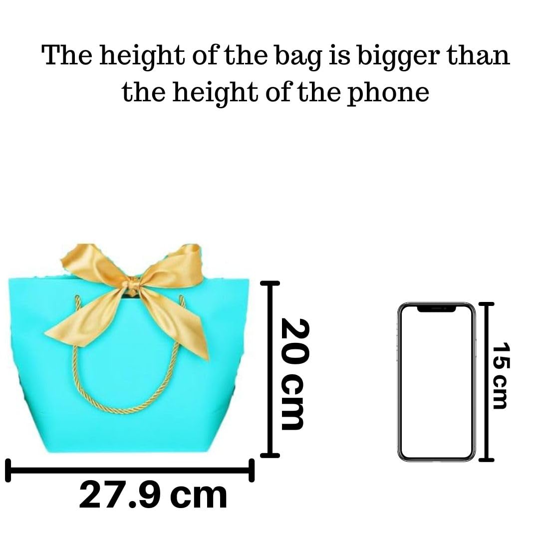 6-Pack Purple SATYAM KRAFT Gift Bags with Golden Bow Handles - Elegant Paper Goodie Bags for Christmas, Weddings, Birthdays & Parties | Perfect for Holiday Gifting, Wedding Favors & Seasonal Celebrations