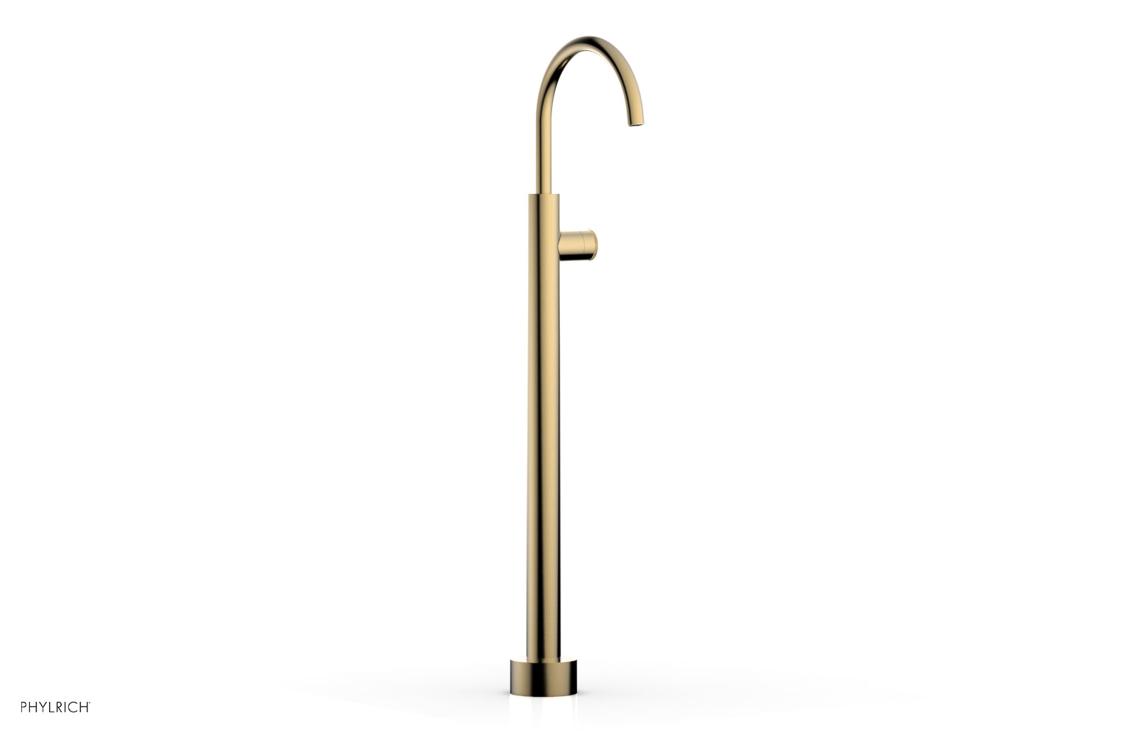 BASIC II Tall Floor Mount Tub Filler with Knurled Handle - Model 2304402 | Modern Bathroom Faucet for Freestanding Tubs & Luxury Spa Experience