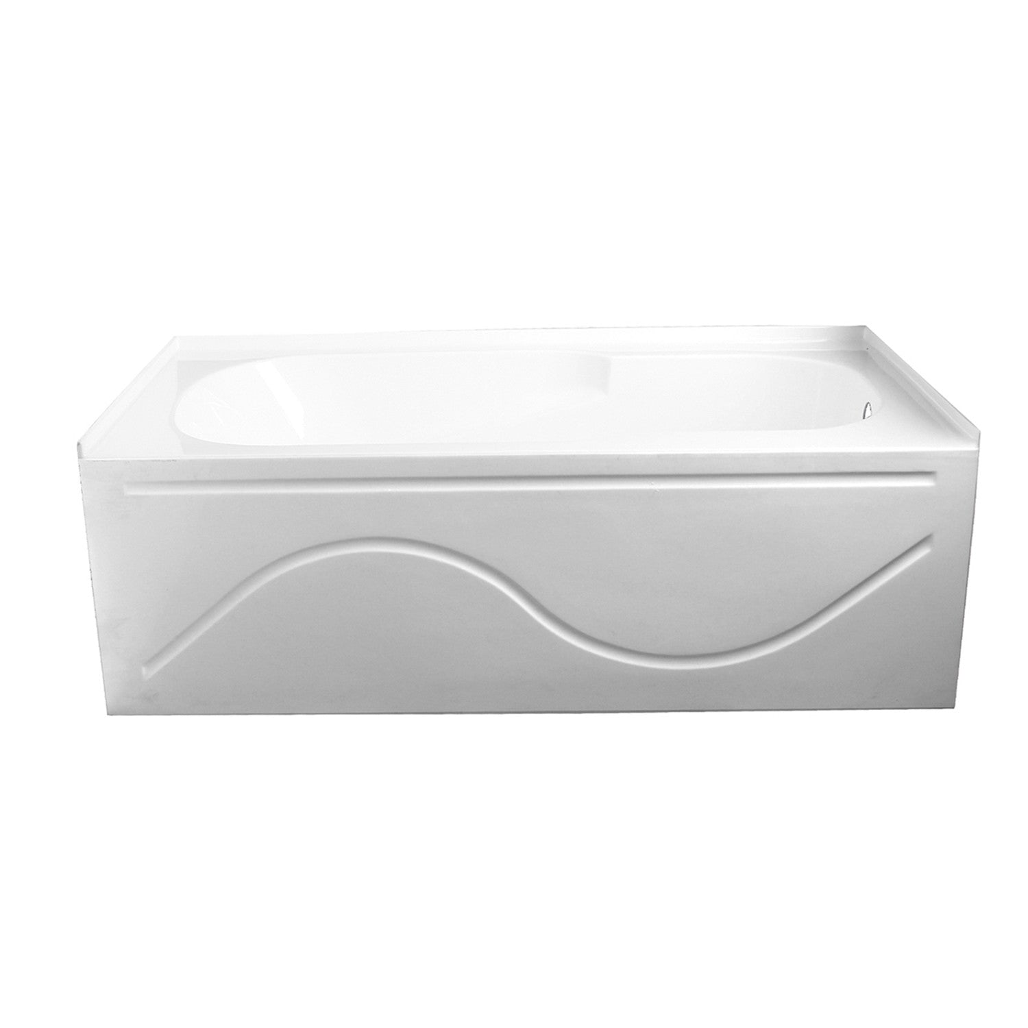 Aqua Eden VTAP603216R 60 Inch Acrylic Rectangular 3-Wall Alcove Bathtub with Anti-Slip Surface & Right-Hand Drain - Glossy White - Perfect for Modern Bathrooms & Spa-Like Retreats