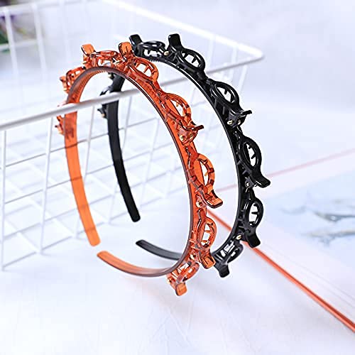 APSAMBR 2-Pack Wavy Teeth Comb Headbands - Elastic Hair Hoops for Women & Girls (Black/Brown) | Shiny Hair Accessories for Styling, Parties & Everyday Wear