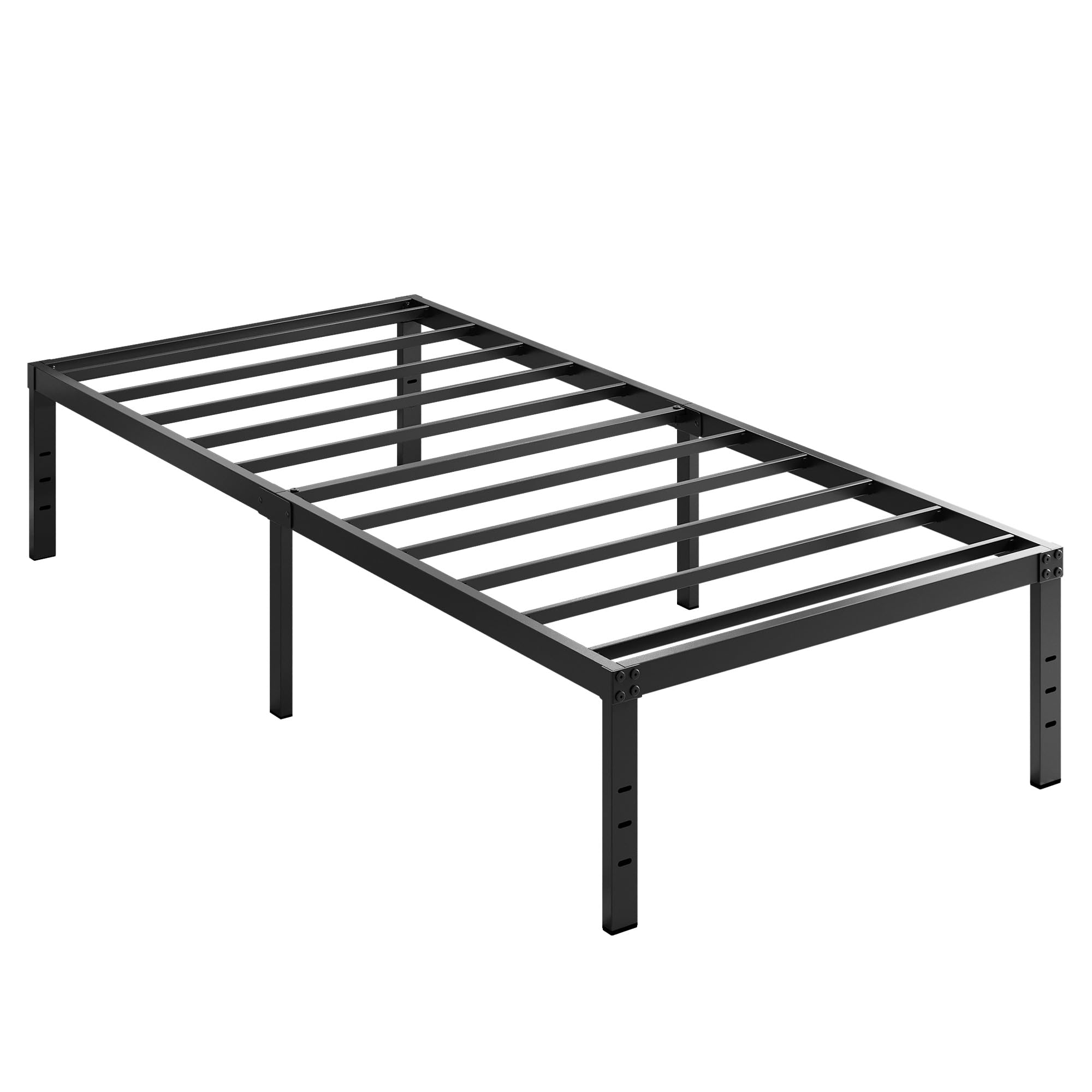 EMODA 18 Inch Twin XL Bed Frame - Heavy Duty Metal Platform with Tall Storage Space, No Box Spring Needed, Noise Free & Easy Assembly, Black - Perfect for Dorms, Small Bedrooms & Guest Rooms