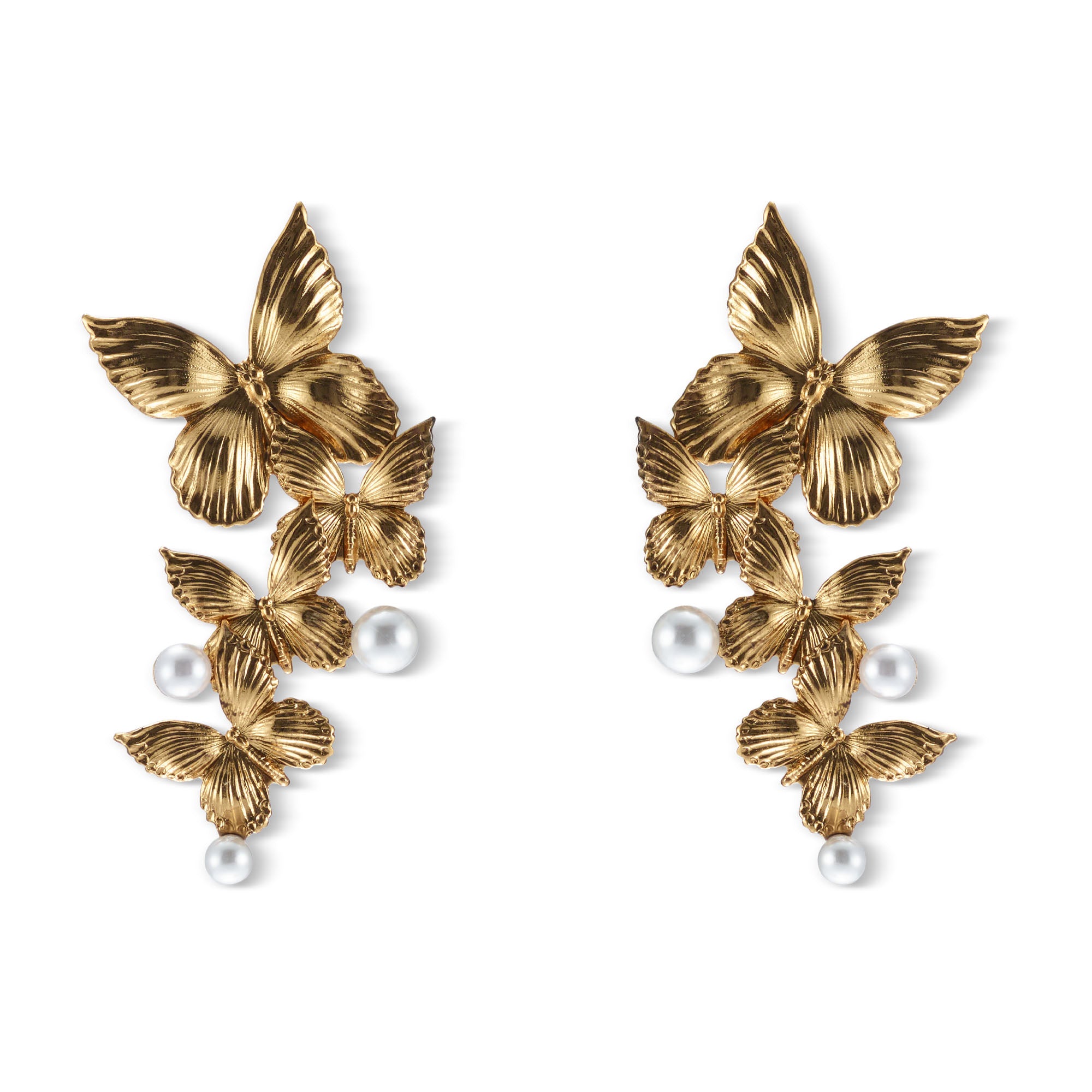 Elegant Silvie Butterfly Pearl Statement Earrings for Women | Dainty & Luxurious Jewelry Gift for Birthday, Wedding, Party | Perfect for Formal Events & Special Occasions