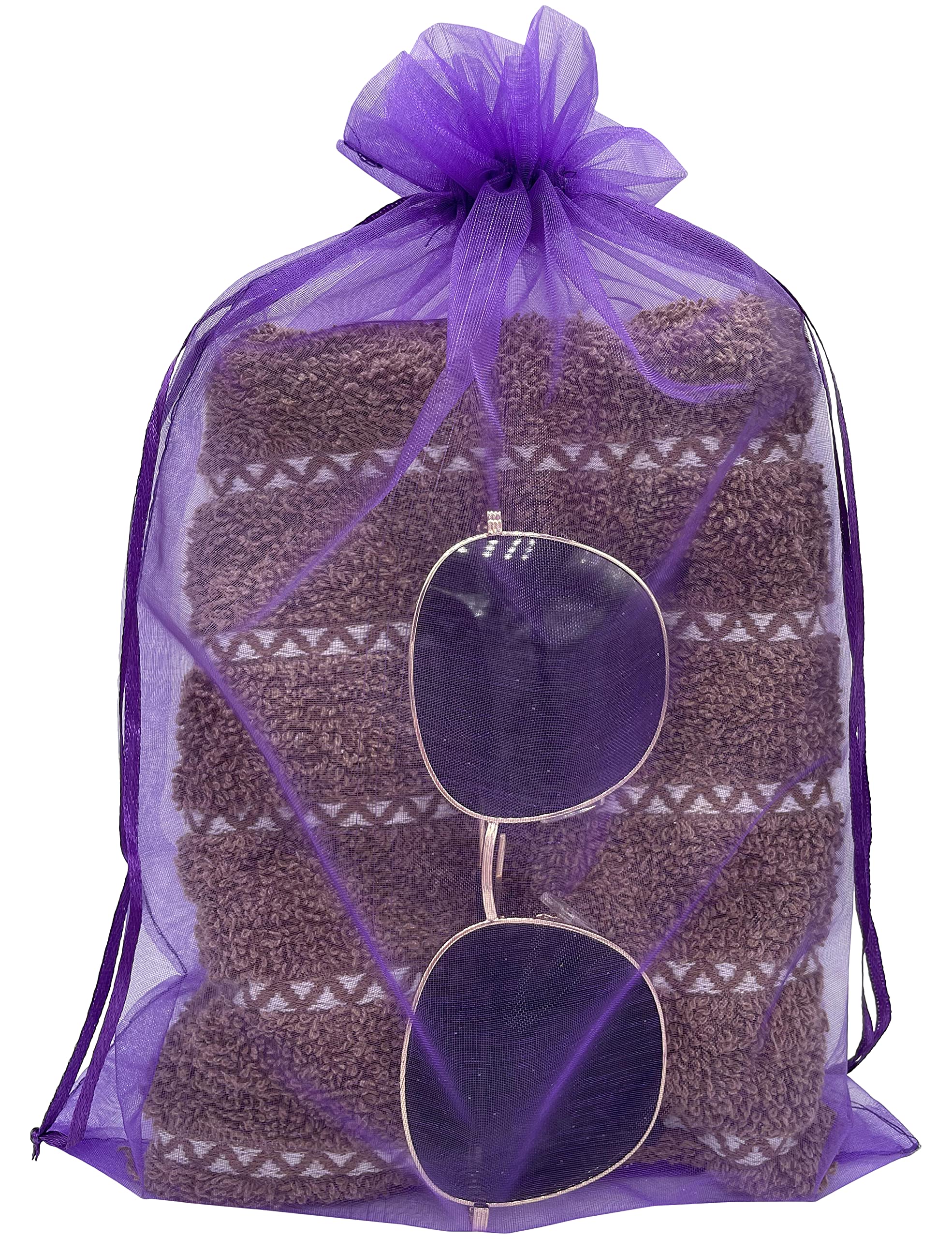 50pcs 8x12 Inch Large Purple Organza Drawstring Bags - Elegant Mesh Gift Pouches for Christmas, Wedding Favors, Party Decorations & Special Events - Perfect for Candy, Jewelry, Soaps & DIY Crafts