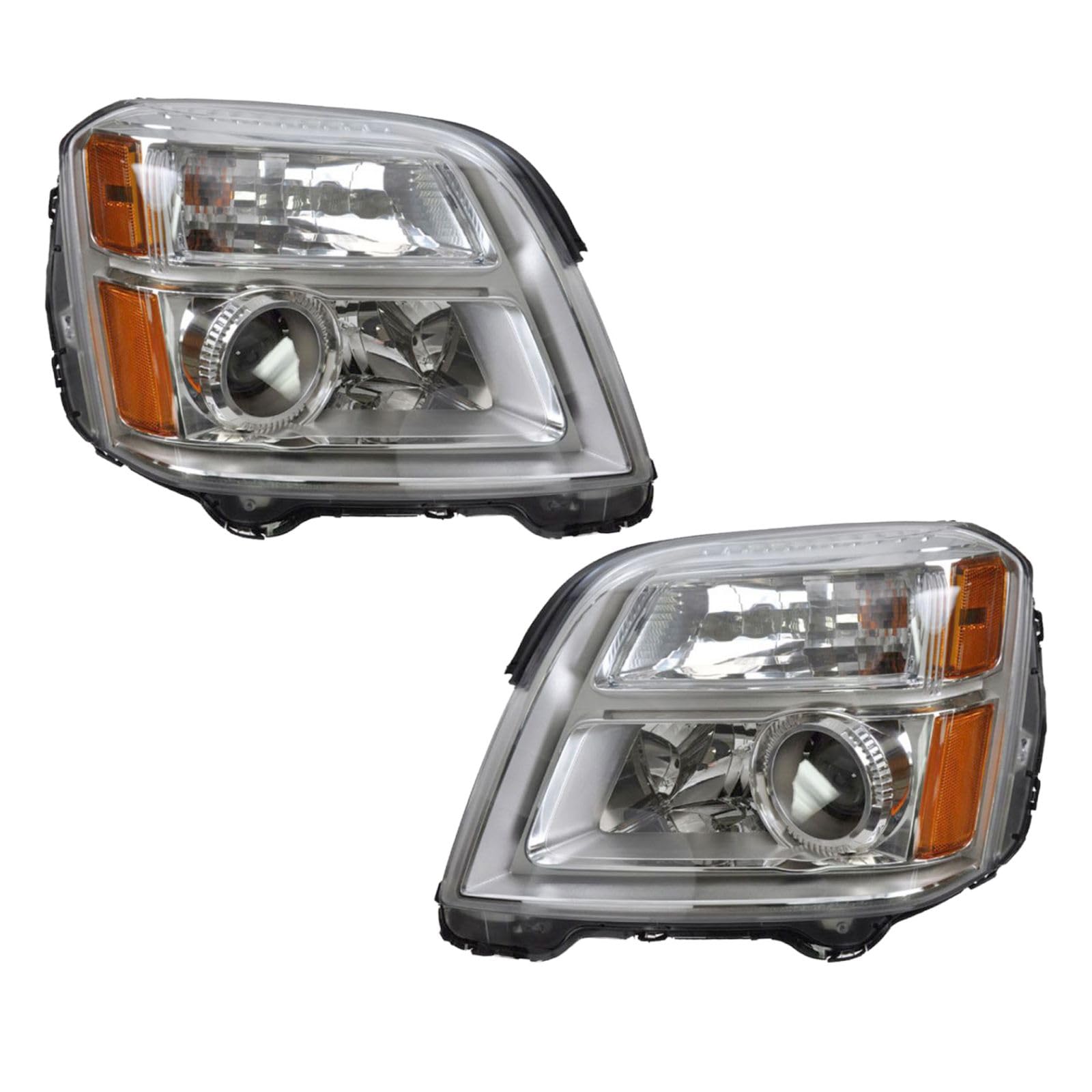 GMC Terrain Headlight Assembly Set - Driver & Passenger Side Compatible with 2010-2015 Models (GM2502350, GM2503350) - Replacement for Foggy or Broken Headlights - Perfect for Night Driving and Off-Road Adventures