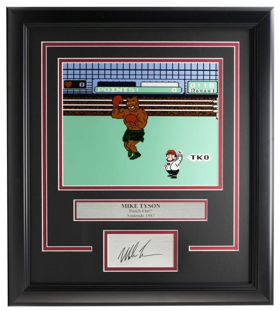 Mike Tyson Autographed 8x10 Boxing Photo - Framed Punch Out Memorabilia with Laser Engraved Signature - Perfect for Man Cave, Sports Bar & Boxing Fan Gift