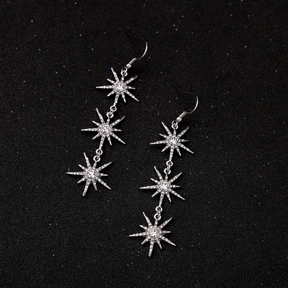 Crystal Snowflake Drop Dangle Earrings for Women - Silver Plated Winter Party Christmas Wedding Jewelry | Perfect for Holiday Gifts, Formal Events & Special Occasions