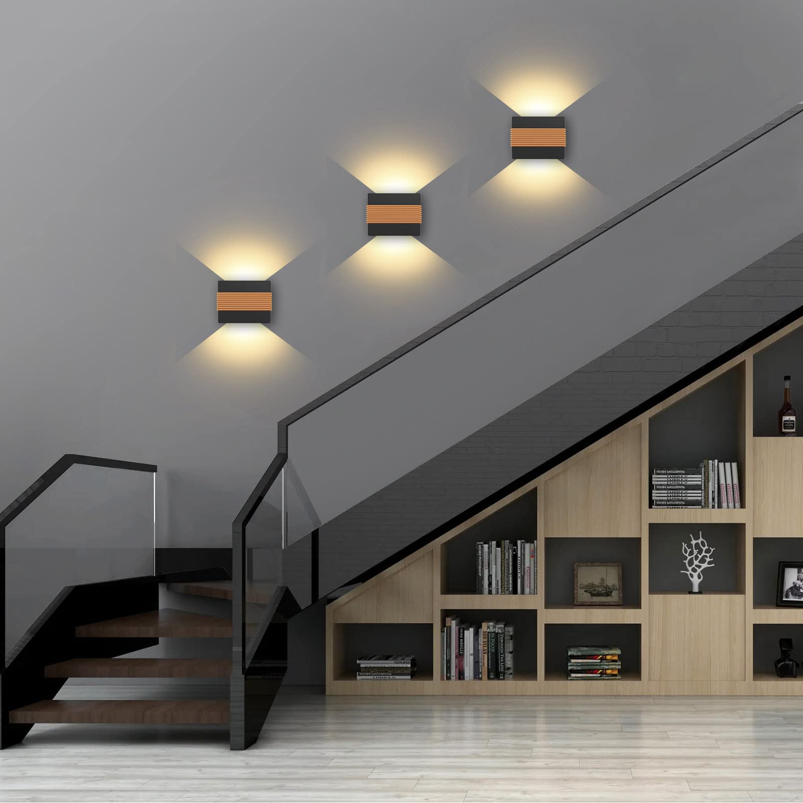 Kawell Modern LED Wall Sconces - Up Down LED Wall Light 10W, Indoor/Outdoor Wall Mount Fixtures for Bedroom, Living Room, Stairs, Porch - Warm White Lighting for Cozy Ambiance & Energy Efficiency