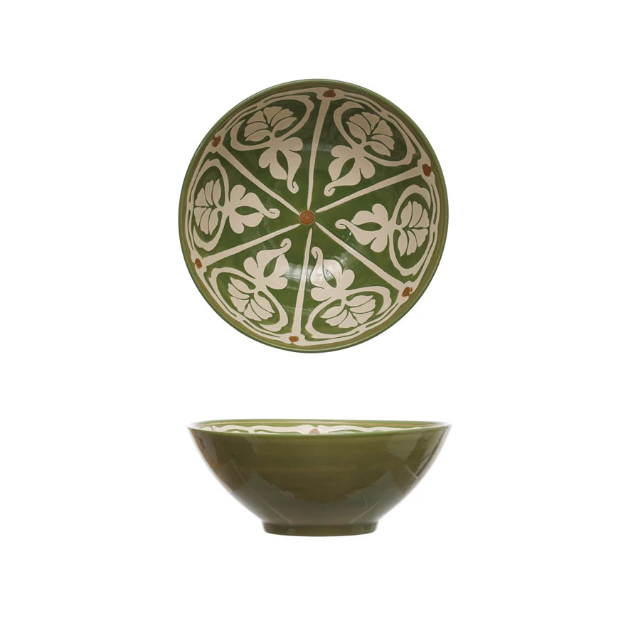 Eco-Friendly Ceramic Serving Bowl - Handcrafted Green Dinnerware for Salads, Pasta & Soup | Perfect for Family Dinners & Entertaining Guests