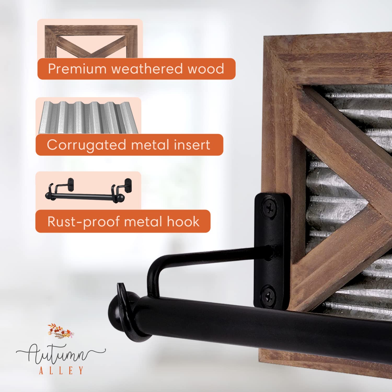 Rustic Farmhouse Toilet Paper Holder Wall Mount - Warm Brown Wood & Galvanized Metal Bathroom Accessory for Western Decor | Perfect for Country Style, Cabin, and Ranch Bathrooms