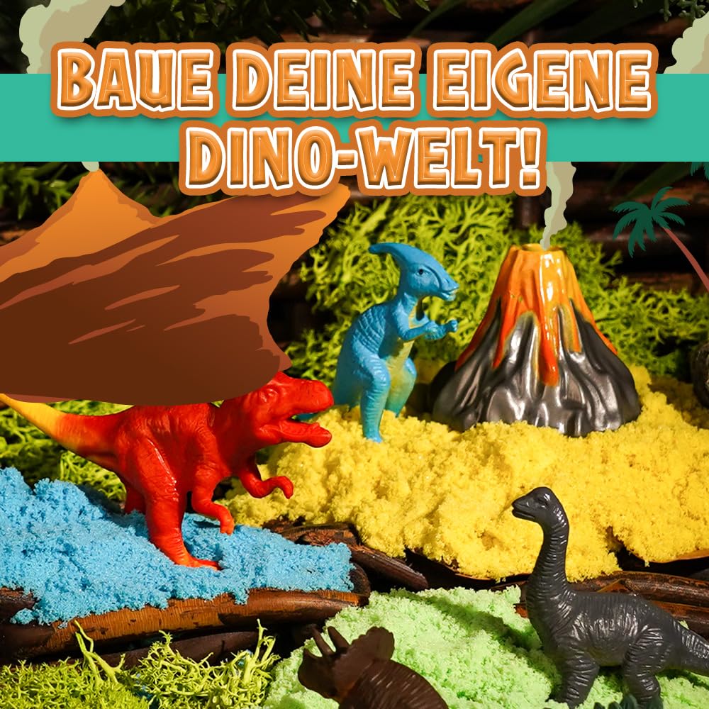 Winnrok Dinosaur Terrarium Kit with Night Light - DIY Dinosaur Toys for Kids Ages 4-12 - Easter Gift for Boys - Creative Dinosaur Decor for Bedroom, Playroom & Party Favors