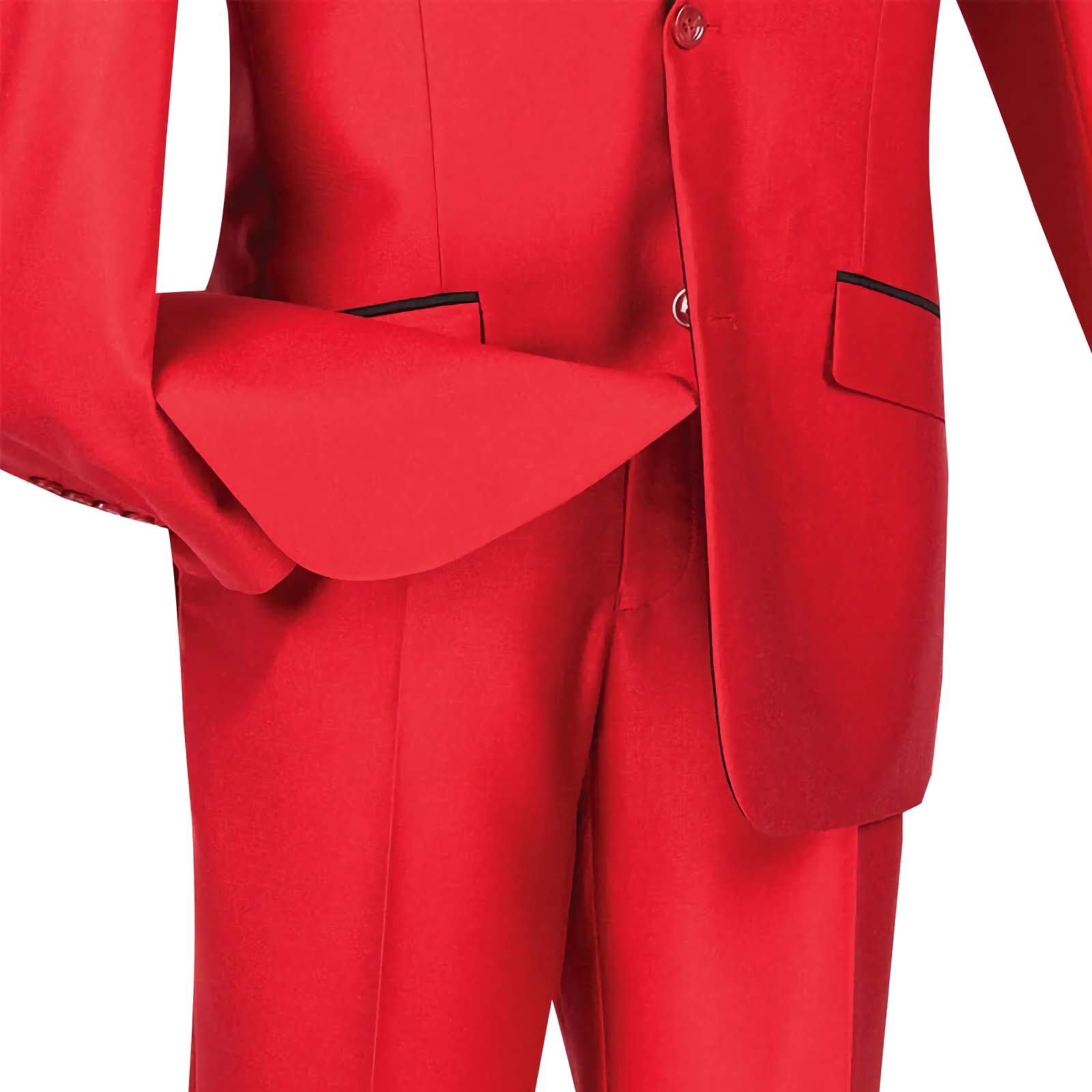 Red Slim Fit Shiny Sharkskin Men's 2 Piece Suit | Formal Business Attire | Perfect for Weddings, Prom & Office Wear