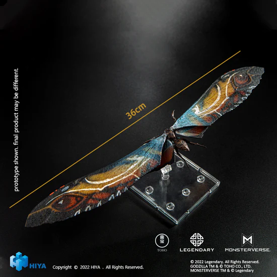 HIYA 14-inch Godzilla King of The Monsters Action Figure - Mothra Reissue Version Collectible Toy for Movie Fans & Monster Enthusiasts | Perfect for Display, Gifts & Anime Collections