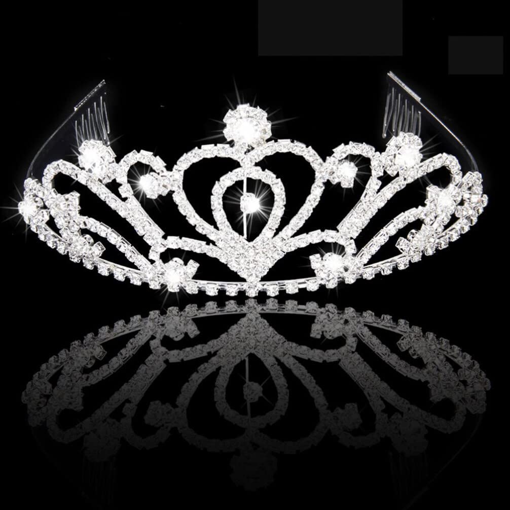 PRETYZOOM Girls Crystal Rhinestone Headband - Silver Bridal Crown Hair Accessory for Kids, Birthday, Halloween & Christmas Decorations | Perfect for Parties, Weddings and Special Occasions