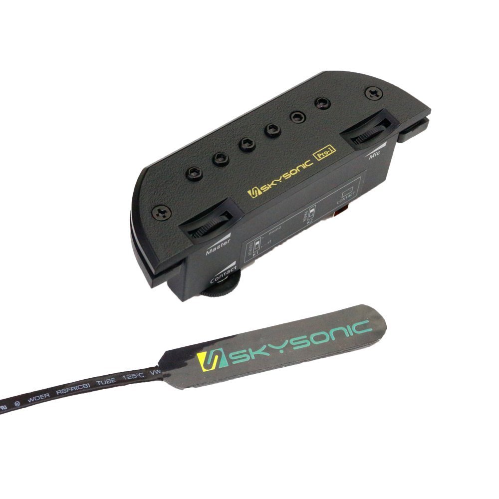 Skysonic PRO-1 Active Acoustic Guitar Pickup - Piezo Soundhole Humbucker with Built-in Microphone | Clear Tone & Volume Control | Perfect for Live Performances & Studio Recording
